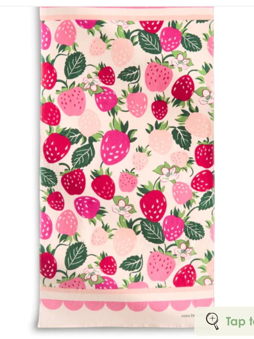 Vera Bradley essential beach towel strawberries NWT